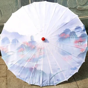 Ombrelle japonaise avec motif paysage japonais