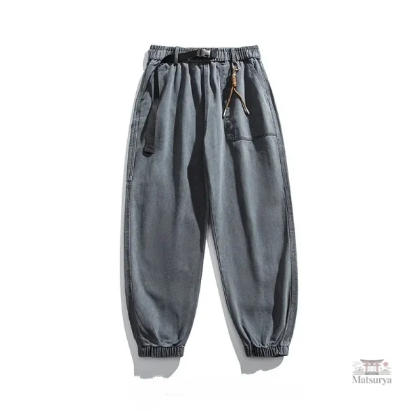 Pantalon Japonais Casual avec Taille Élastique