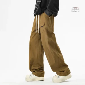 Pantalon Cargo Japonais Homme en Coton Large