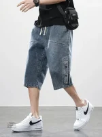 Pantalon Japonais Décontracté en Jean Court