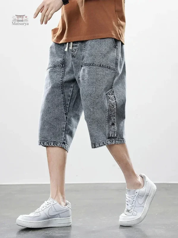 Pantalon Court en Jean, Élégance et Confort Japonais
