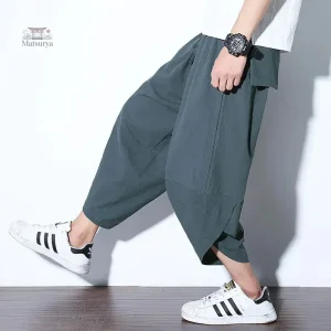 Pantalon japonais pour homme en version courte