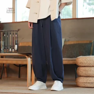 Style japonais : pantalon en coton confortable