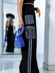 Pantalon léger femme, design estival japonais