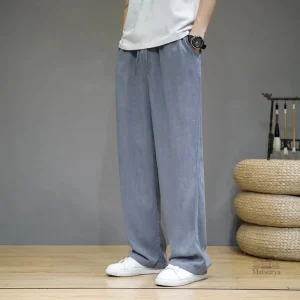 Pantalon Droit Japonais en Coton et Lin