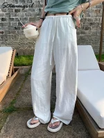 Pantalon Japonais en Coton et Lin pour Femme