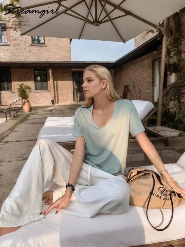 Pantalon Femme léger en Coton et Lin, style japonais