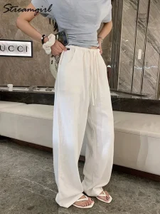 Pantalon élégant en Lin et Coton, pour un look féminin