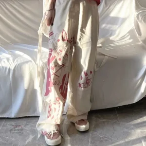Pantalon Femme Imprimé Japonais