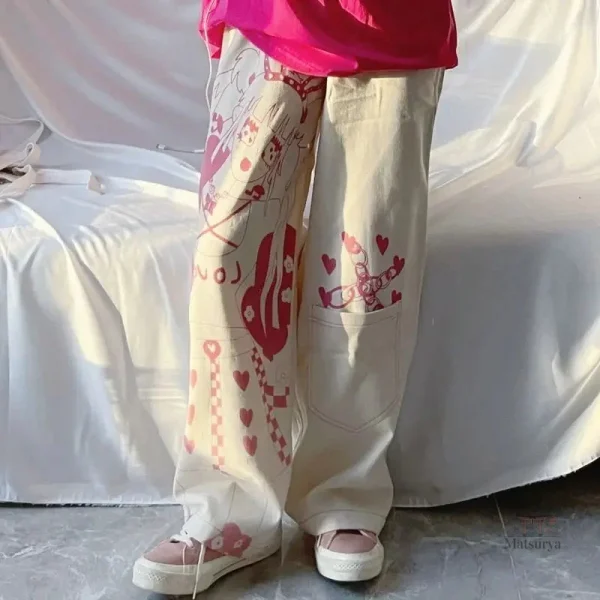 Pantalon Imprimé Japonais pour Femme