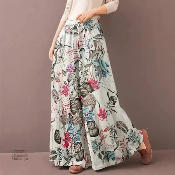 Pantalon Femme en Tissu Fleuri