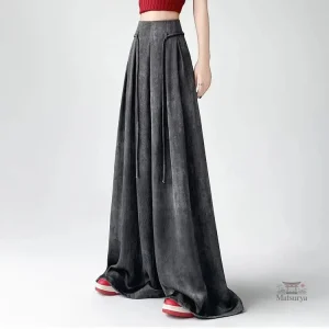 Pantalon ample avec cordon, style japonais féminin
