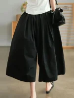 Pantalon ample en coton, style japonais pour un look décontracté