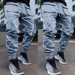 Pantalon Hip Hop au design japonais et réfléchissant
