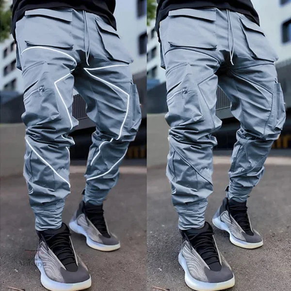 Pantalon Hip Hop au design japonais et réfléchissant