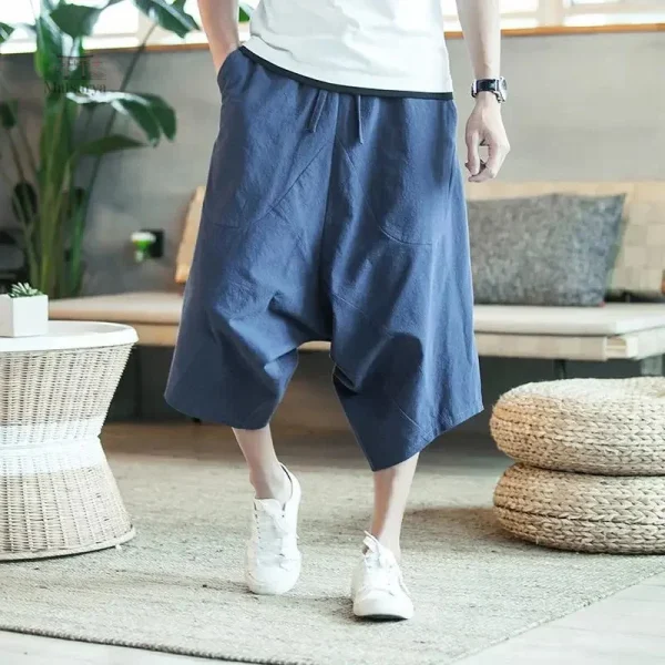 Pantalon Japonais Court Oversize en style décontracté