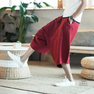 Pantalon court style japonais, confort et élégance