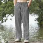 Pantalon Japonais Confortable en Lin