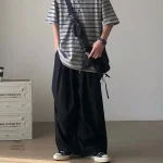 Pantalon à jambes larges style japonais décontracté