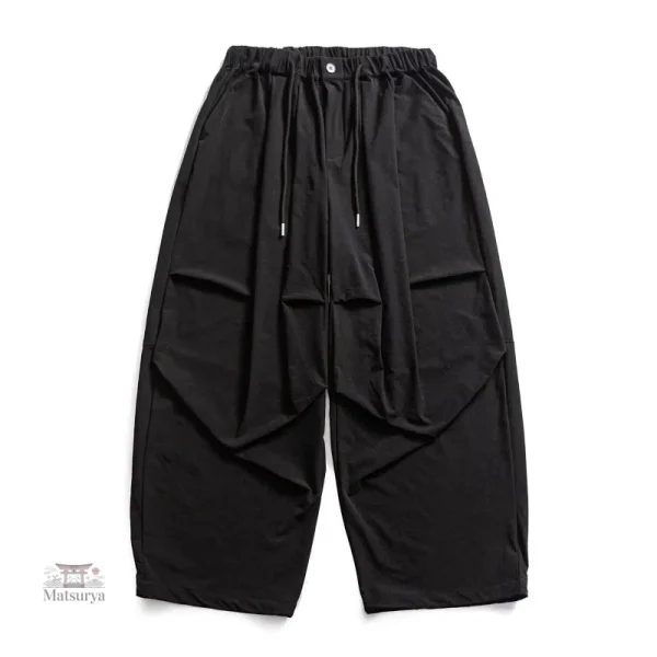 Pantalon décontracté à larges jambes, style japonais