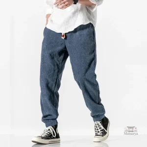 Pantalon Japonais Velours Décontracté Homme