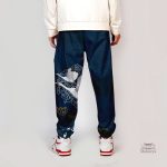 Pantalon Japonais léger, style décontracté avec motifs de grues