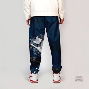 Pantalon Japonais léger, style décontracté avec motifs de grues