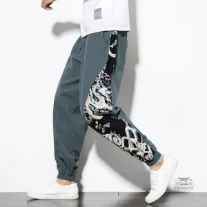 Pantalon Japonais avec motif dragon distinctif