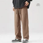Pantalon Droit en Velours, Mode Japonaise