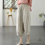 Pantalon Japonais en Toile Femme