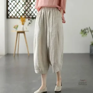 Pantalon Japonais en Toile Femme