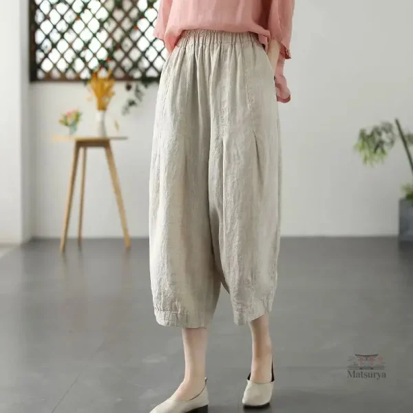 pantalon-japonais-en-toile-femme-1 Pantalon Japonais en Toile Femme
