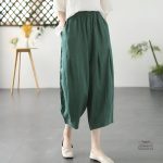Pantalon Femme en Toile Style Japonais