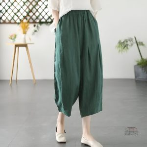 Pantalon Femme en Toile Style Japonais