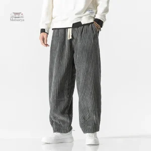 Pantalon japonais élégant en velours