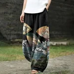 Pantalon Japonais Femme Ample Décontracté