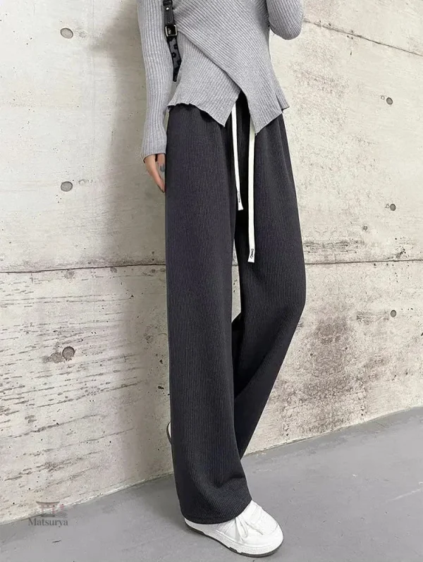 Vêtement japonais femme, pantalon en velours côtelé
