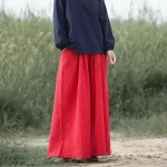 Pantalon large féminin en tissu léger