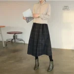 Pantalon Large à Carreaux pour Femme