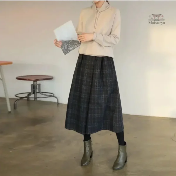 Pantalon Large à Carreaux pour Femme
