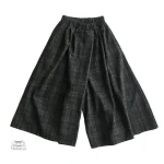 Pantalon Femme Style Japonais à Carreaux