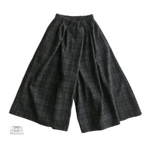 Pantalon Femme Style Japonais à Carreaux