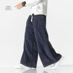Velours doux, style japonais, pantalon large