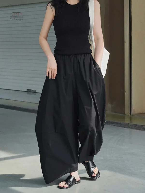 Pantalon large pour femmes, style japonais