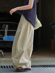 Pantalon ample féminin, design japonais