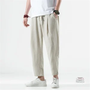 Pantalon Japonais, tissu lin pour l'été
