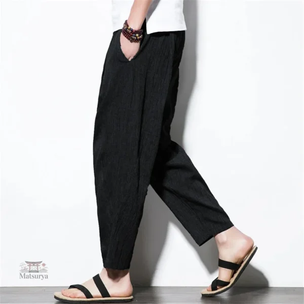 Pantalon Japonais en lin, essentiel pour le quotidien