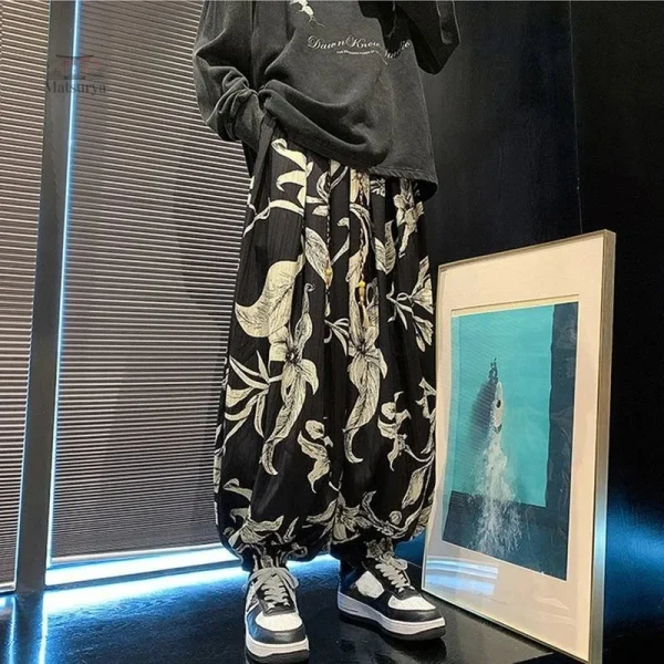 Pantalon Nikka style japonais, coupe décontractée