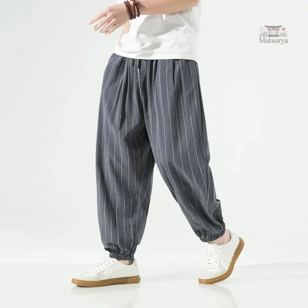 pantalon-japonais-raye-1 Pantalon Japonais Rayé