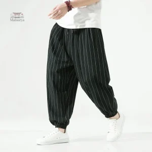 Pantalon Rayé Japonais pour un style décontracté